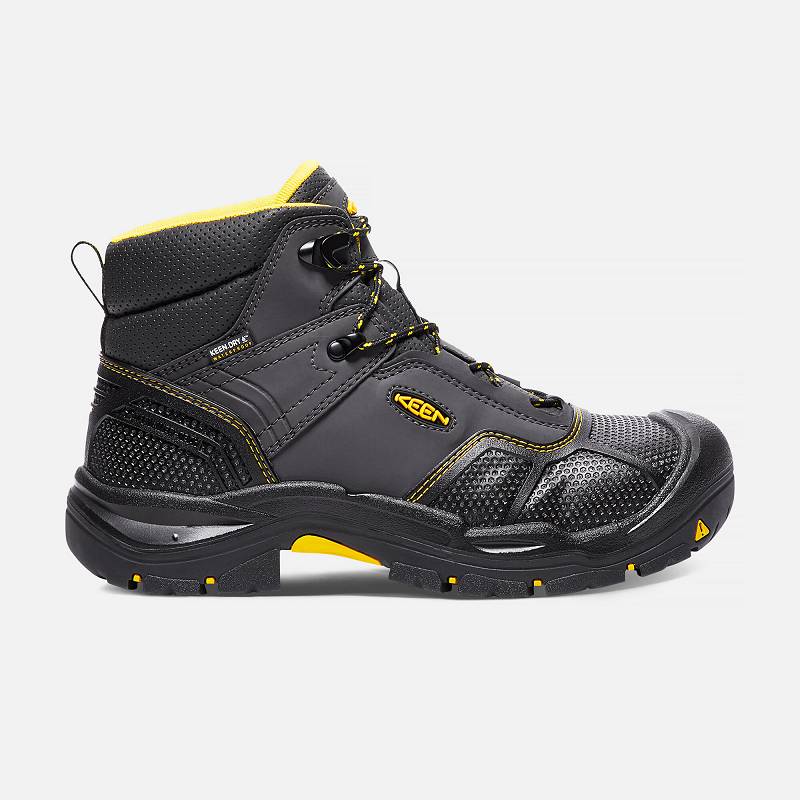 Keen Logandale Waterproof Steel Toe Arbeitsschuhe Herren DE-87041 Raven/Black - Keen Herrenschuhe Sc